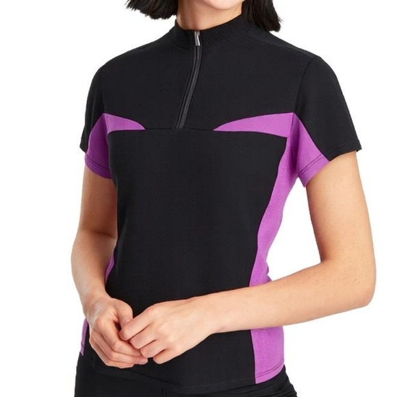 Ibex Giro Cycling Jersey Merino Wool Black Purple Short Sleeves Women's Large - Picture 3 of 10
